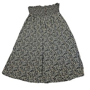 Size 14 - Women's SHEIN Black Floral Smocked Button Front Sleeveless Dress